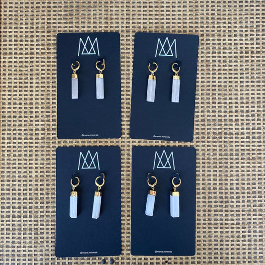 Selenite Small Hoop Earring