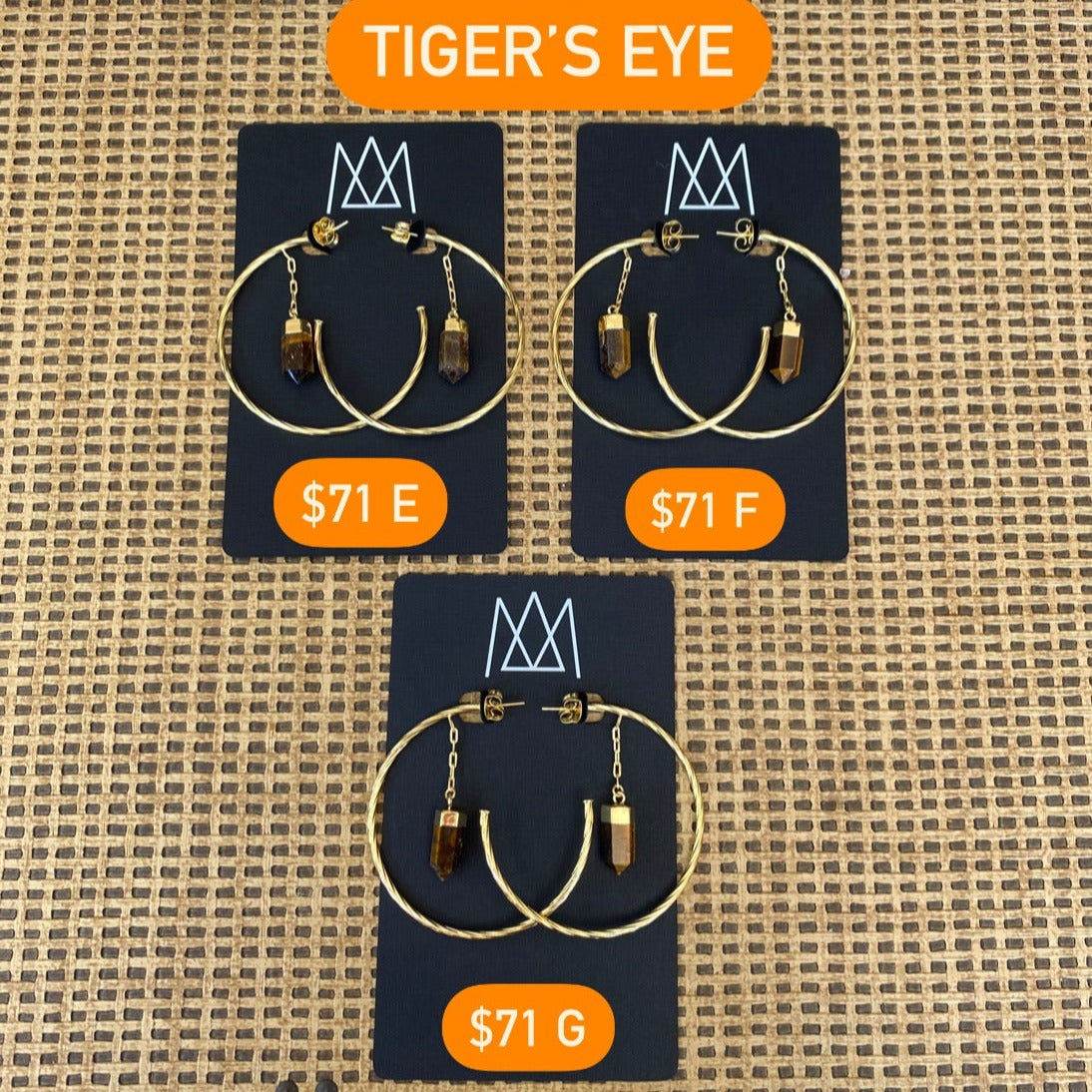 Tiger's Eye Big Hoop Earring