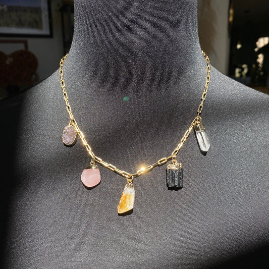 Necklace with 5 Various Stones