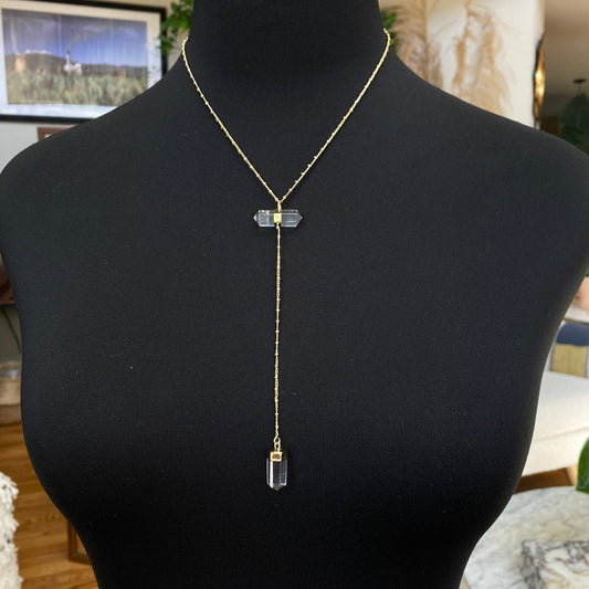 Quartz Lariat Necklace